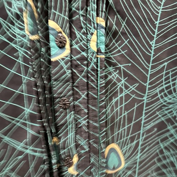Vintage flowy Peacock Button Up - Picture 4 of 5